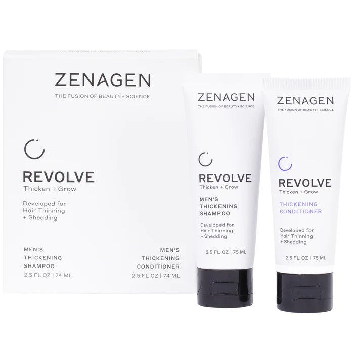 Zenagen Revolve Men's Thickening Shampoo and Conditioner Travel Kit