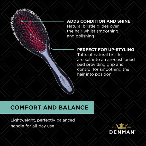 Denman Boar Bristle Cushion Brush