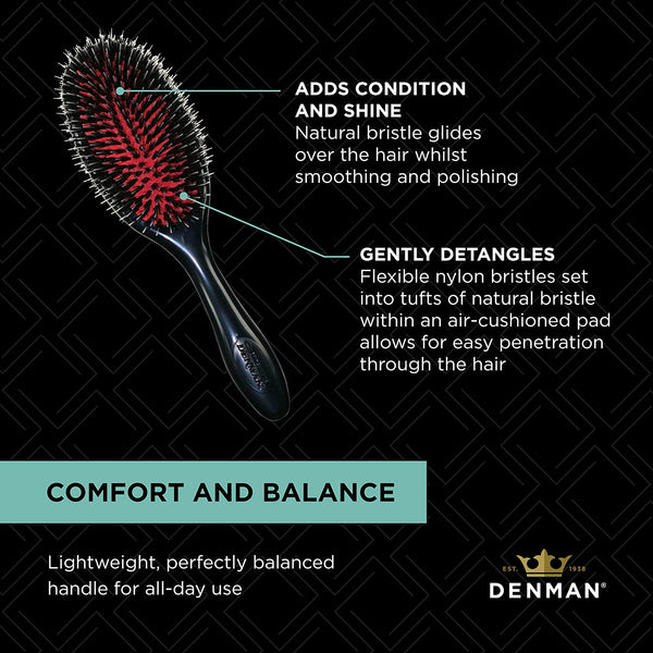 Denman Nylon & Boar Bristle Cushion Brush