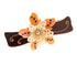 L. Erickson Chantilly Classic Rectangle Barrette, Brown/Coral, 3.5"x3/4"
