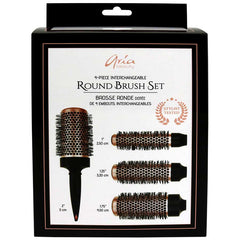 Aria Beauty 4-Piece Round Hair Brush Set