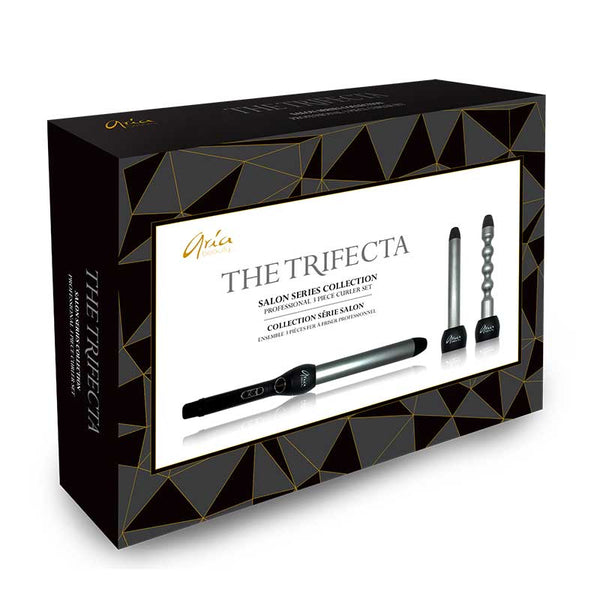 Aria Beauty The Trifecta Salon Series Collection Professional 3 Piece Curler Set