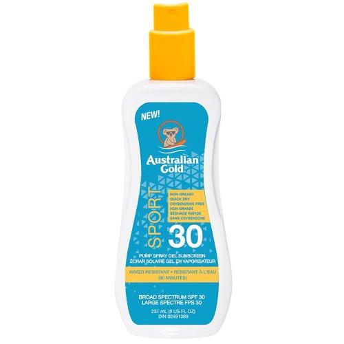 Australian Gold Sport Pump Spray Gel SPF 30 Sunscreen 6oz