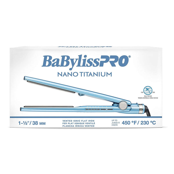 BaBylissPRO Nano Titanium Vented Ionic Wet to Dry Flat Iron 1.5