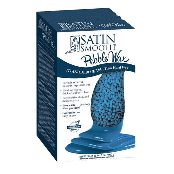 Satin Smooth Pebble Wax Titanium Blue Thin-Film Hard Wax SSWBMPG 35oz