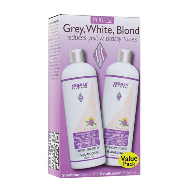 Segals Grey White Blond Purple Shampoo Conditioner Duo, 8.5oz Each